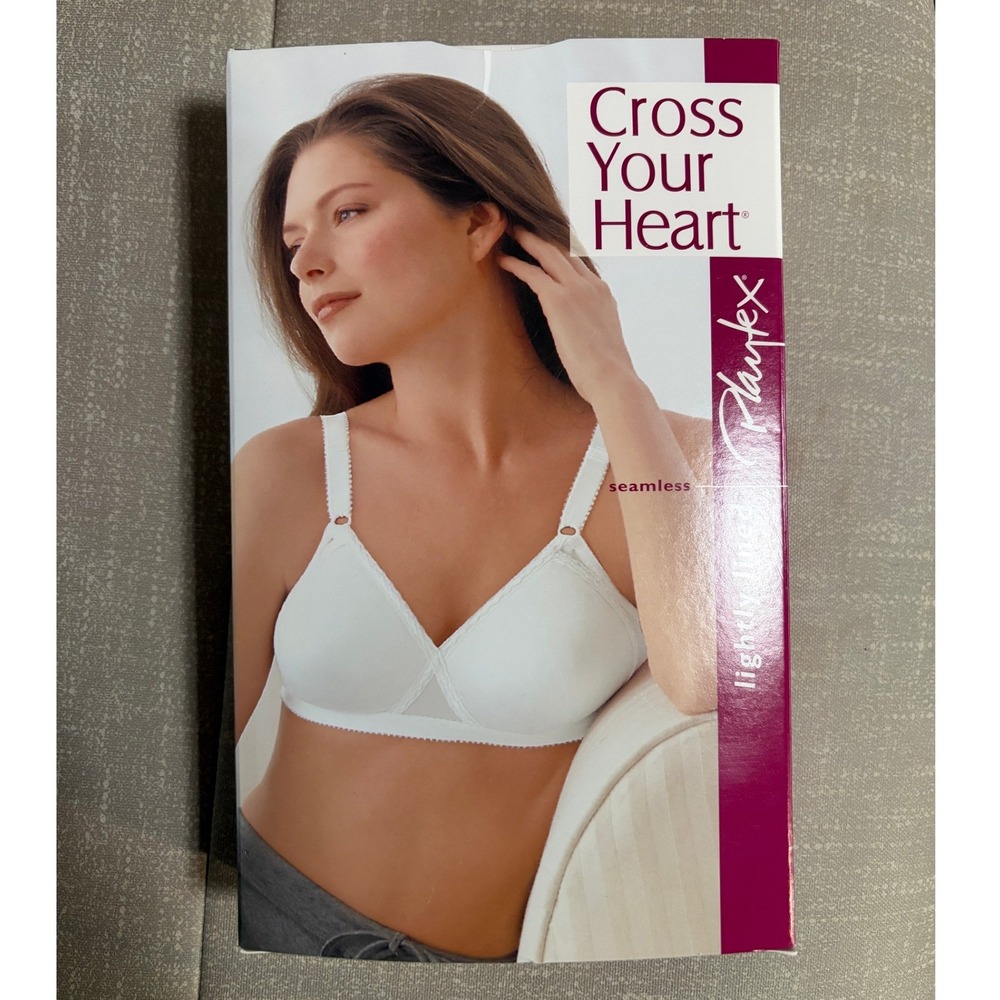 Playtex Cross Your Heart 655 Bra White 36A Seamless Lightly Lined Soft Cup 0655